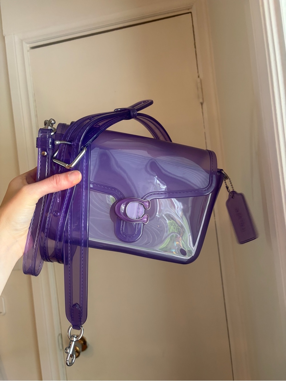 Coach Jelly Tabby Purple Transparent Crossbody Bag